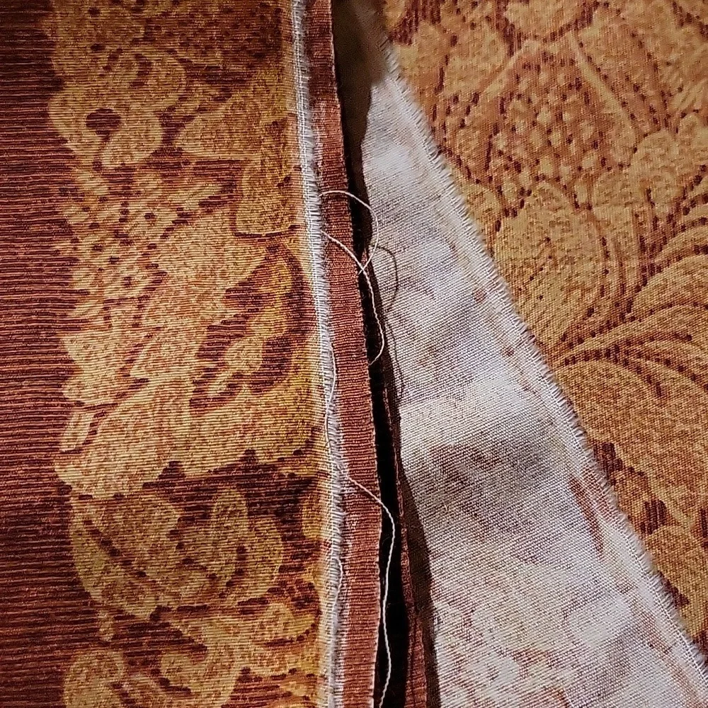 Tanish gold & brown with stripes and large flowers cotton quilt fabric 3/4 yard